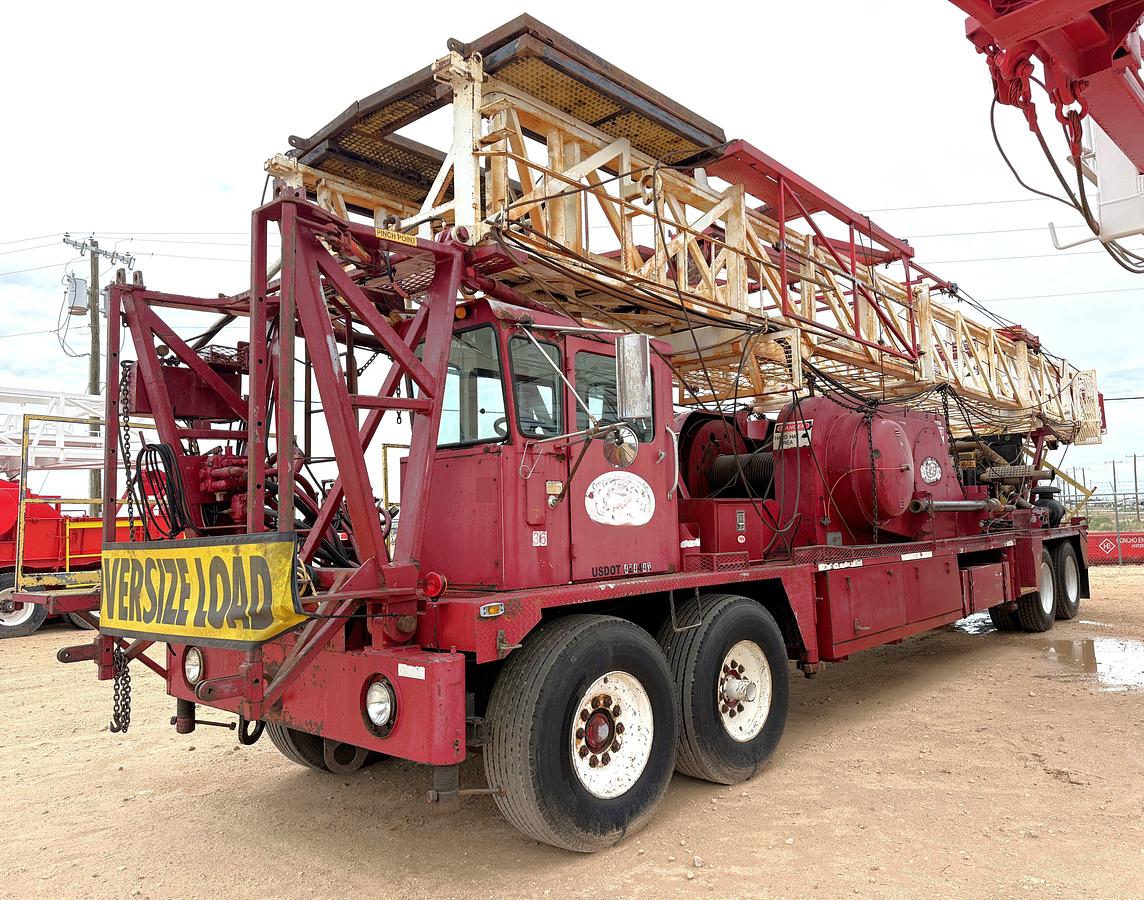 Used 1980 COOPER LTO-350 DD 96'-205K 4-AXLE DRIVE-IN WELL SERVICE WORKOVER RIG
