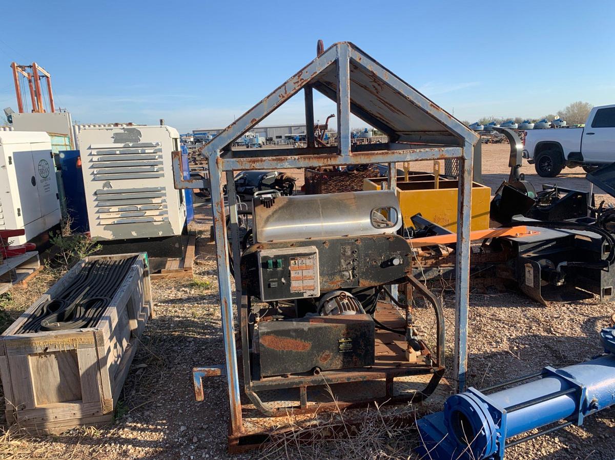 Used 4’ L x 4’ W x 80” T Skidded Pressure Washer w/ Burner