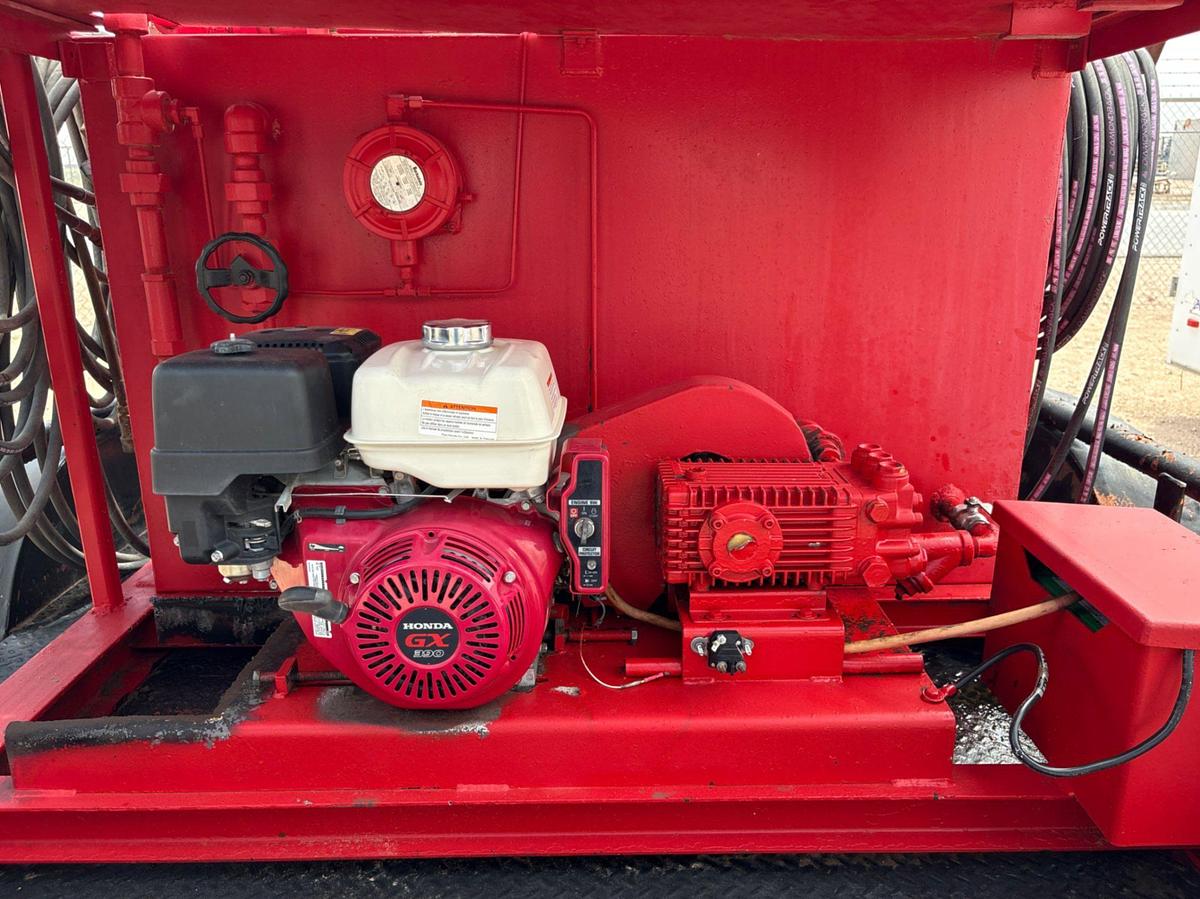 Used 3-station closing unit mtd on 12’ x 7’ t/a gooseneck trailer