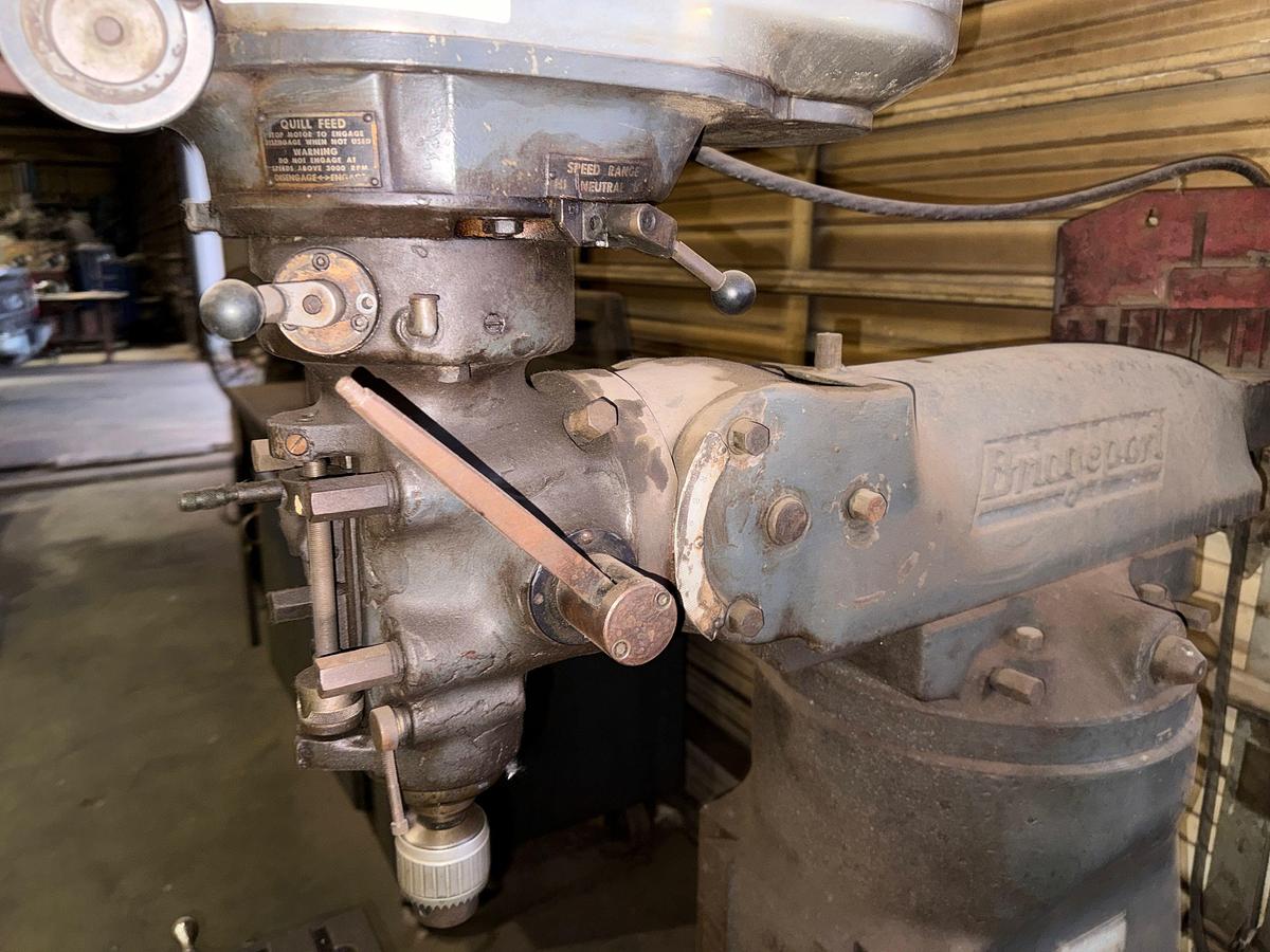 Used BRIDGEPORT 48”x9” TABLE VERTICAL DRILL PRESS W/ QUILL FEED