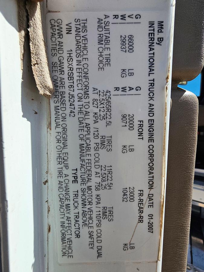 Used 2007 INTERNATIONAL PAYSTAR 5900I T/A DAYCAB HAUL TRUCK