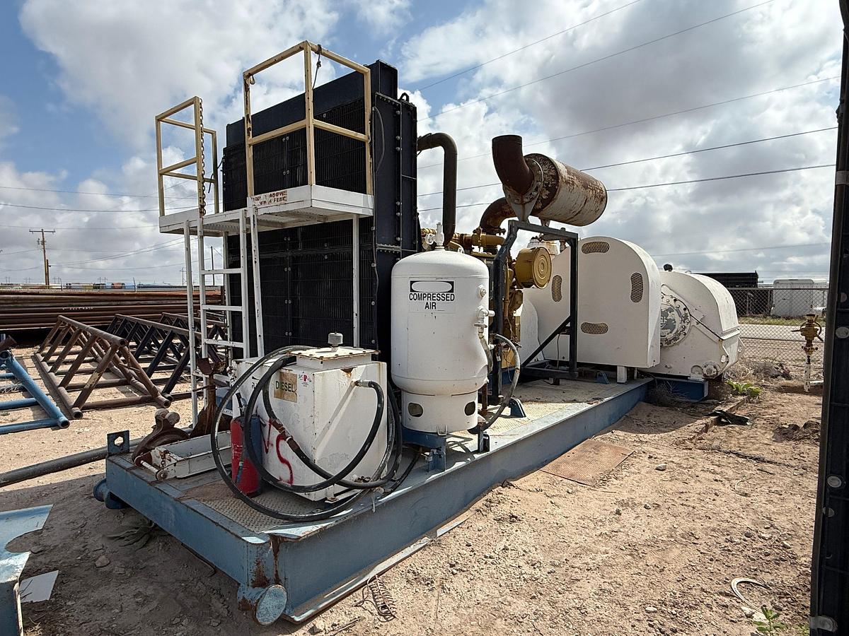 Used 2011 GARDNER DENVER PZ11 TRIPLEX DRILLING MUD PUMP P/B CATERPILLAR 3512, SKIDDED