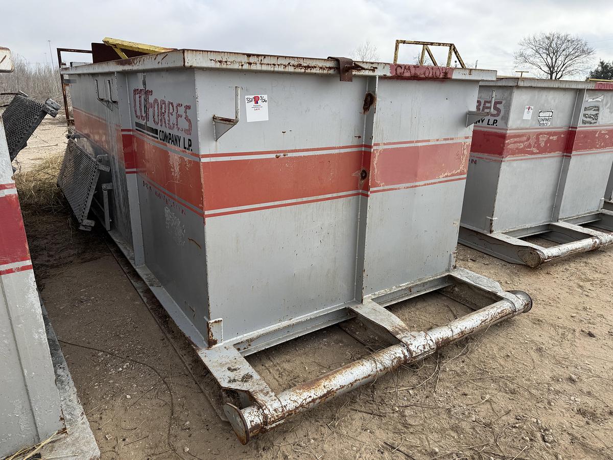 Used 15’ X 7’ X 5’ 3-COMP CEMENT MIXING TANK W/ AGITATORS, AIR VALVES CATWALK, PORCH,