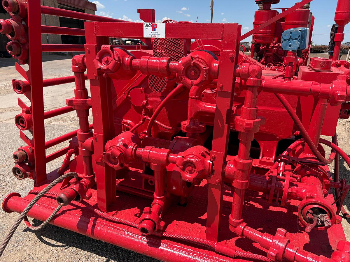 Used Gardner Denver PAH triplex pump mtd on 21’ x 8’ skid
