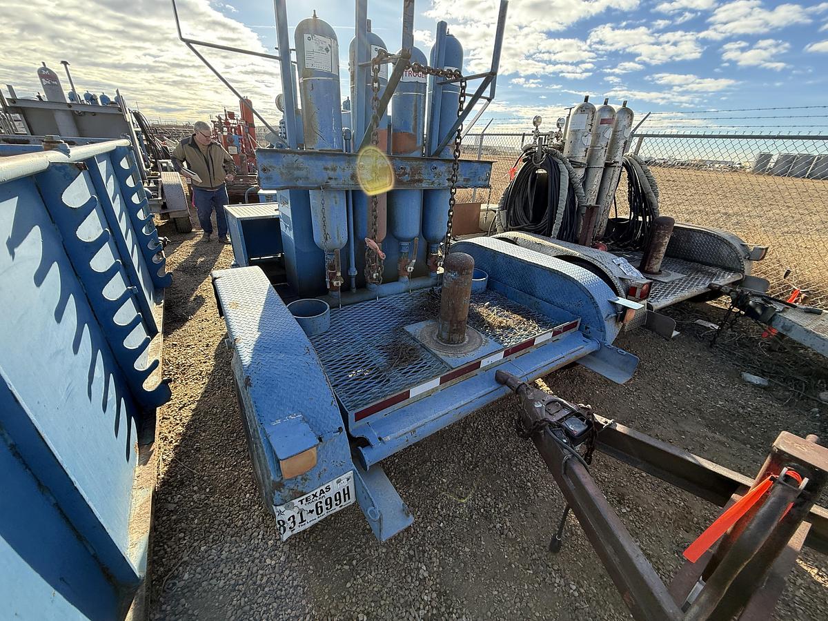 Used 2002 SHOP MADE 12’ T/A 4-STATION BUMPER PULL ACCUMULATOR TRAILER