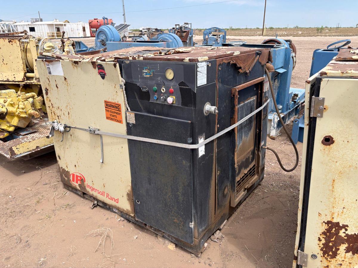 Used (3) inoperable/incomplete ingersoll Rand up6-40-125 corkscrew air compressors & (1) Sullivan palatek air compressor