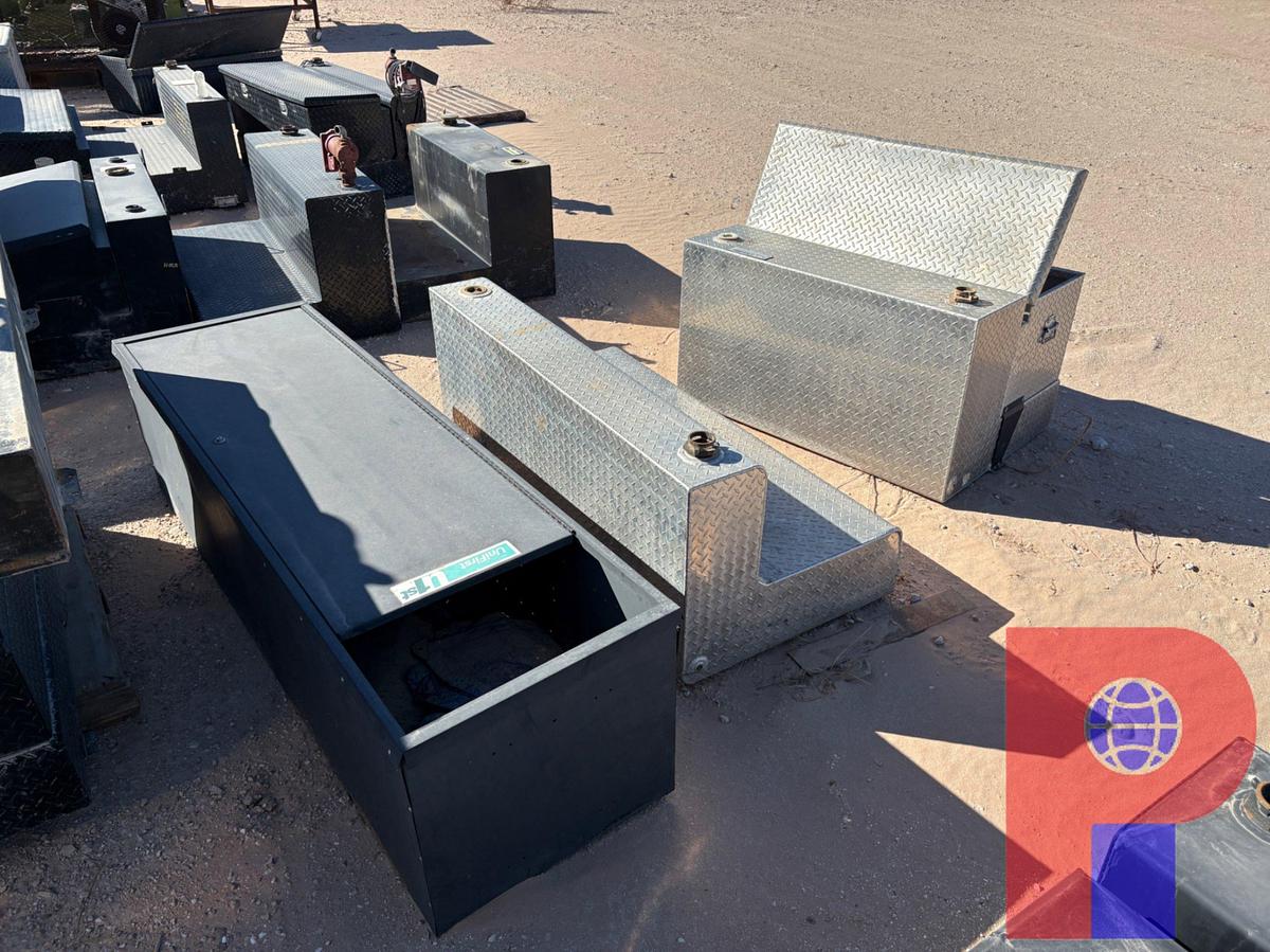 Used (7) ASSORTED TRUCK TOOLBOXES & L-SHAPED FUEL TANKS, & (1) CABINET