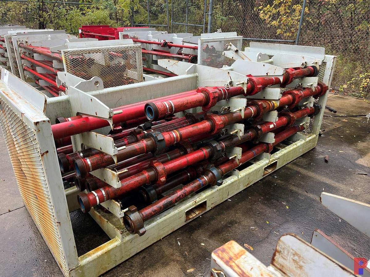 Used (79) JTS. OF TESTED 3” 1502 15K WP FLOW IRON W/ TRANSPORT RACK