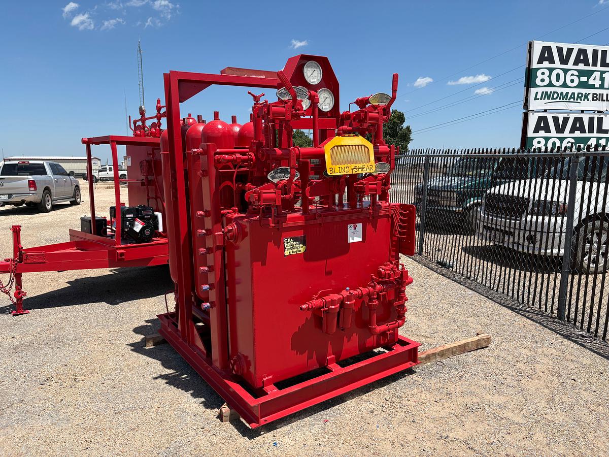 Used Texas west 5-station closing unit, skidded