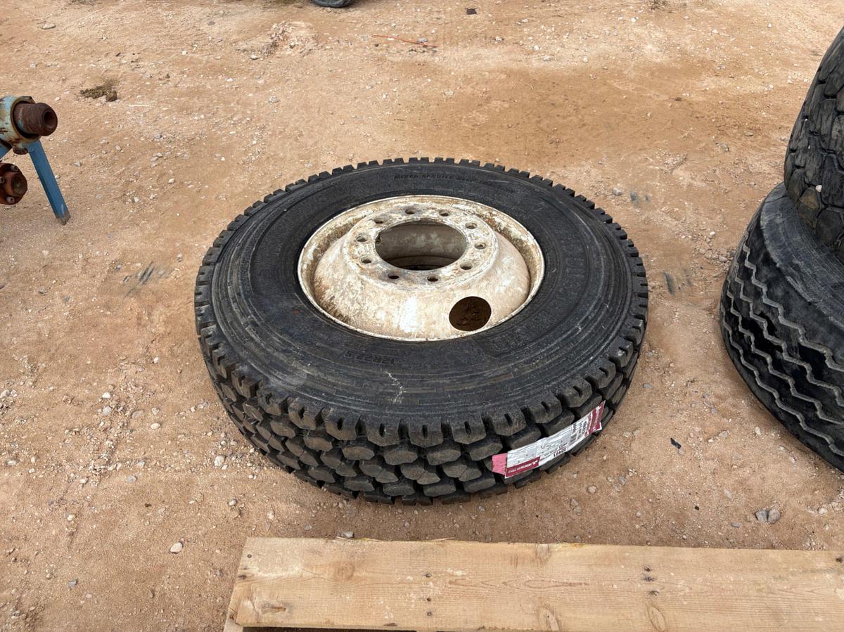Used NEW HERCULES 12R22.5 TIRE W/ 10-LUG WHEEL