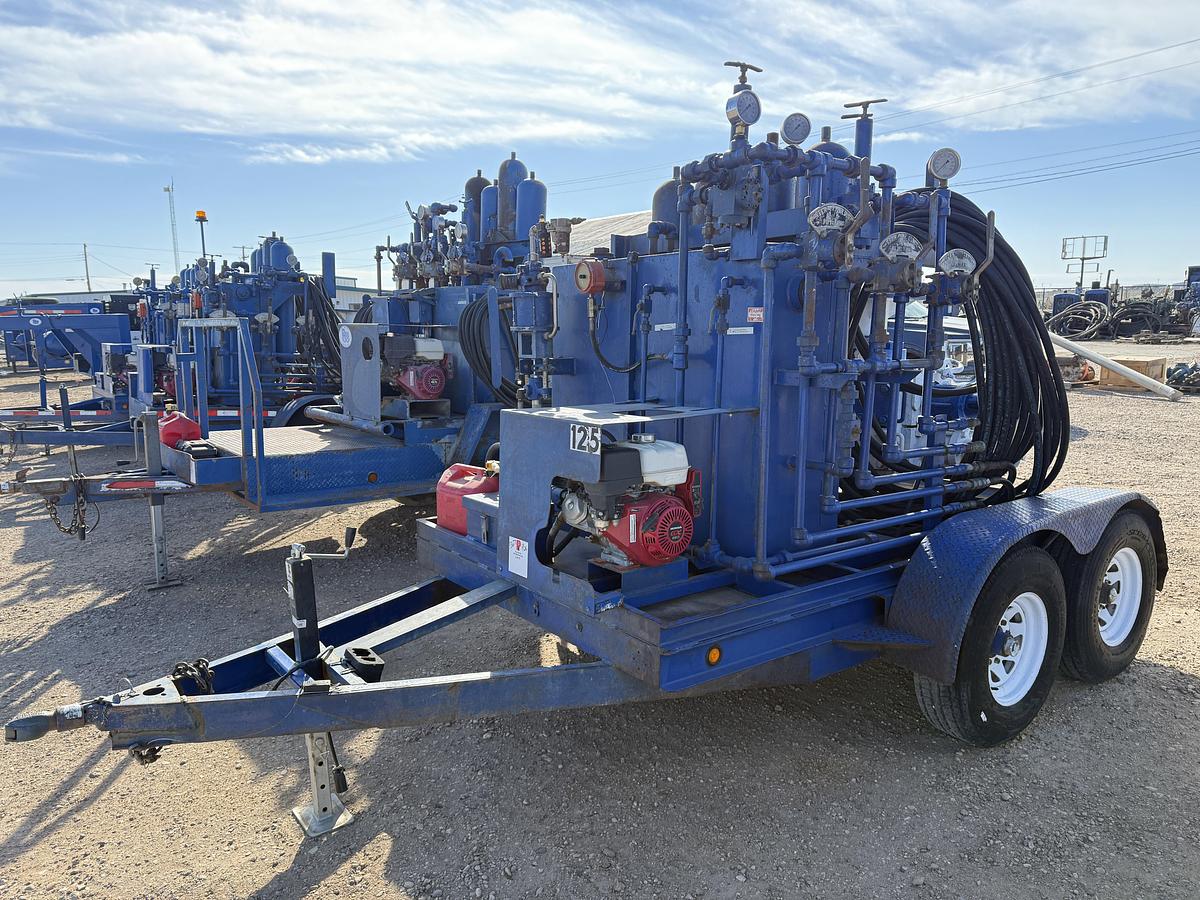 Used 7-1/16 5M 2-7/8 HYD BOP 3-STATION MTD ON 2008 G&M T/A BP ACCUMULATOR CLOSING UNIT TRAILER