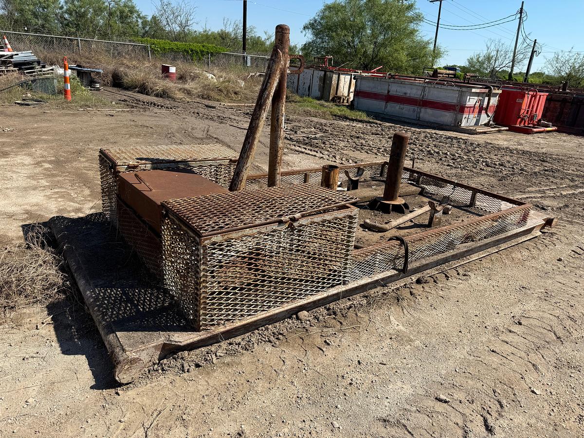 Used 16’L X 90”W TOOL & BLOWOUT PREVENTER TRANSPORT SKID W/ JUNK BASKETS
