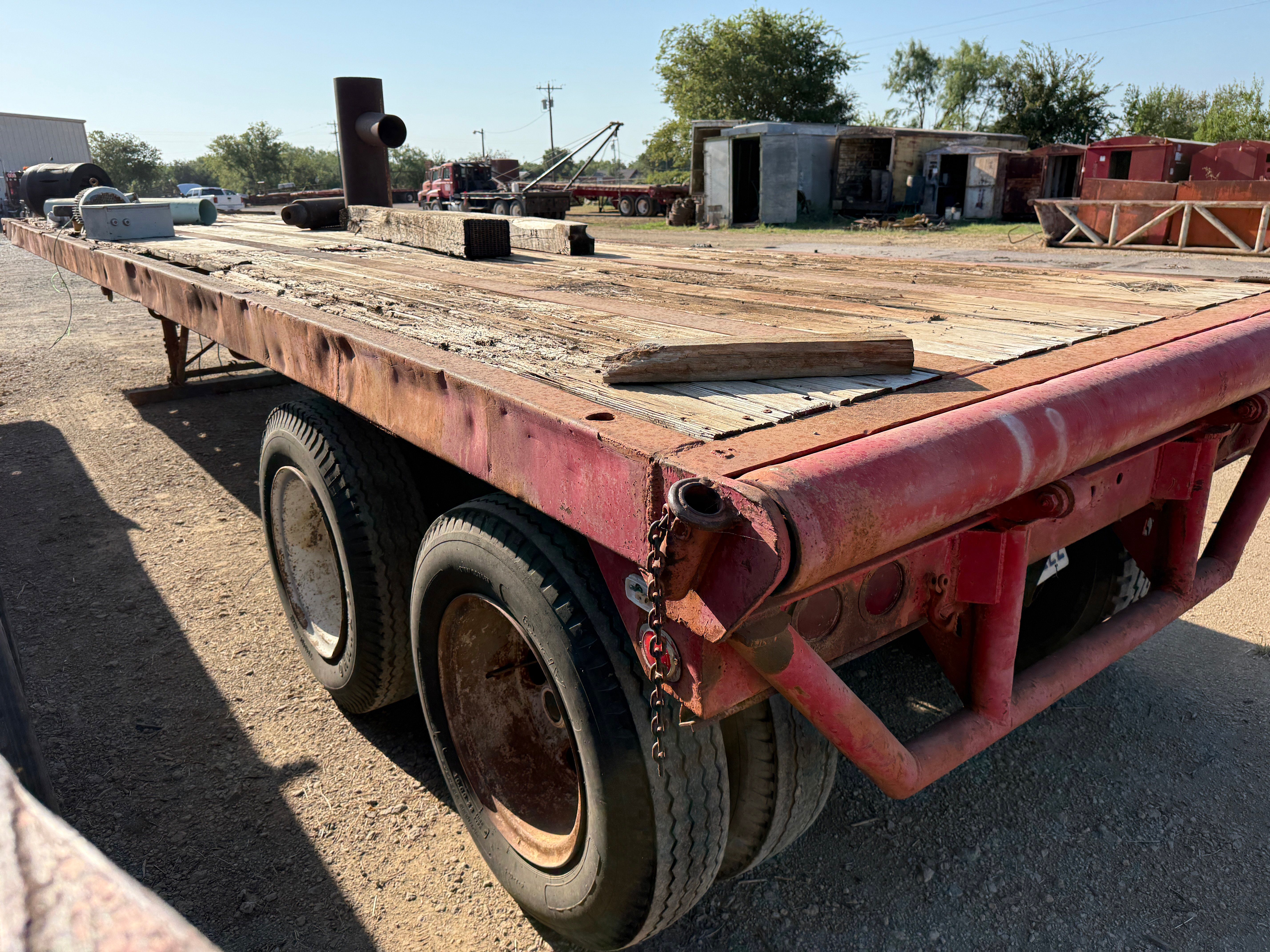 Used SHOPMADE 36’ x 96” T/A FLATBED OILFIELD FLOAT