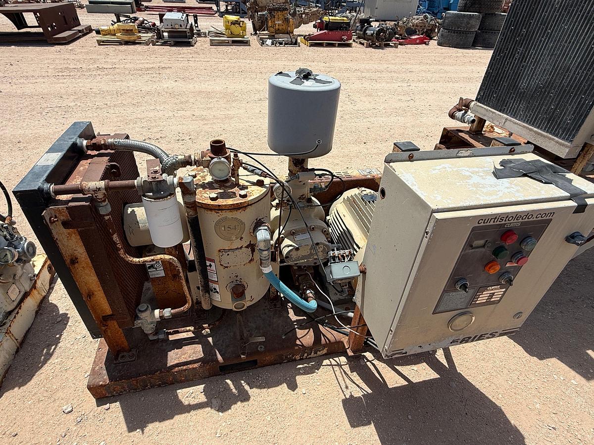 Used CURTIS-TOLEDO MODEL R/S30B, 130-CFM / 125-PSI ROTARY SCREW INDUSTRIAL AIR COMPRESSOR P/B 30-HP ELECTRIC MOTOR MTD ON SKID