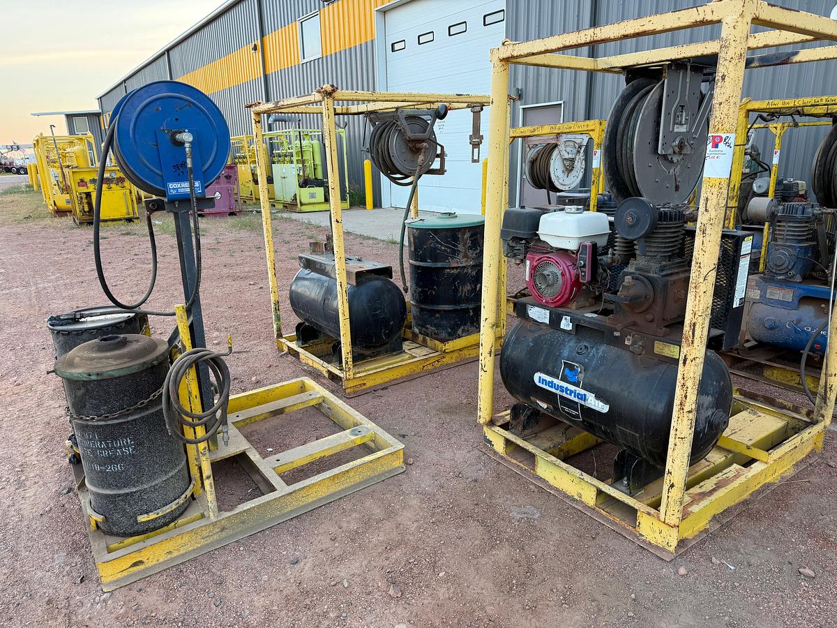 Used (3) 4.4’ x 3.9’ GREASE LUBE SKIDS F/ PARTS