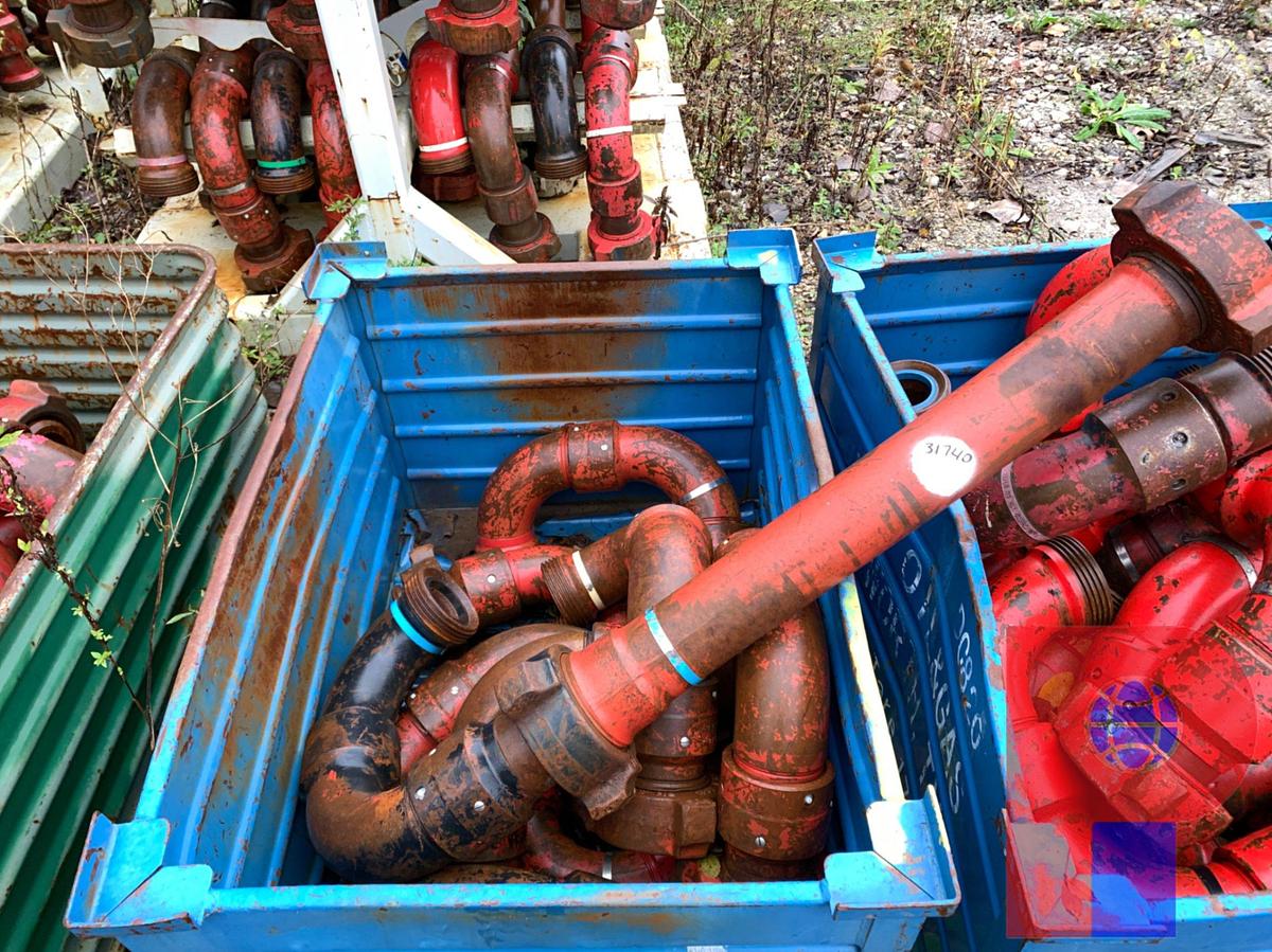 Used BIN OF (9) 3” FIG 1502 15K WP STYLE 50 SWIVEL CHIKSANS, AND 3” PUP JOINT