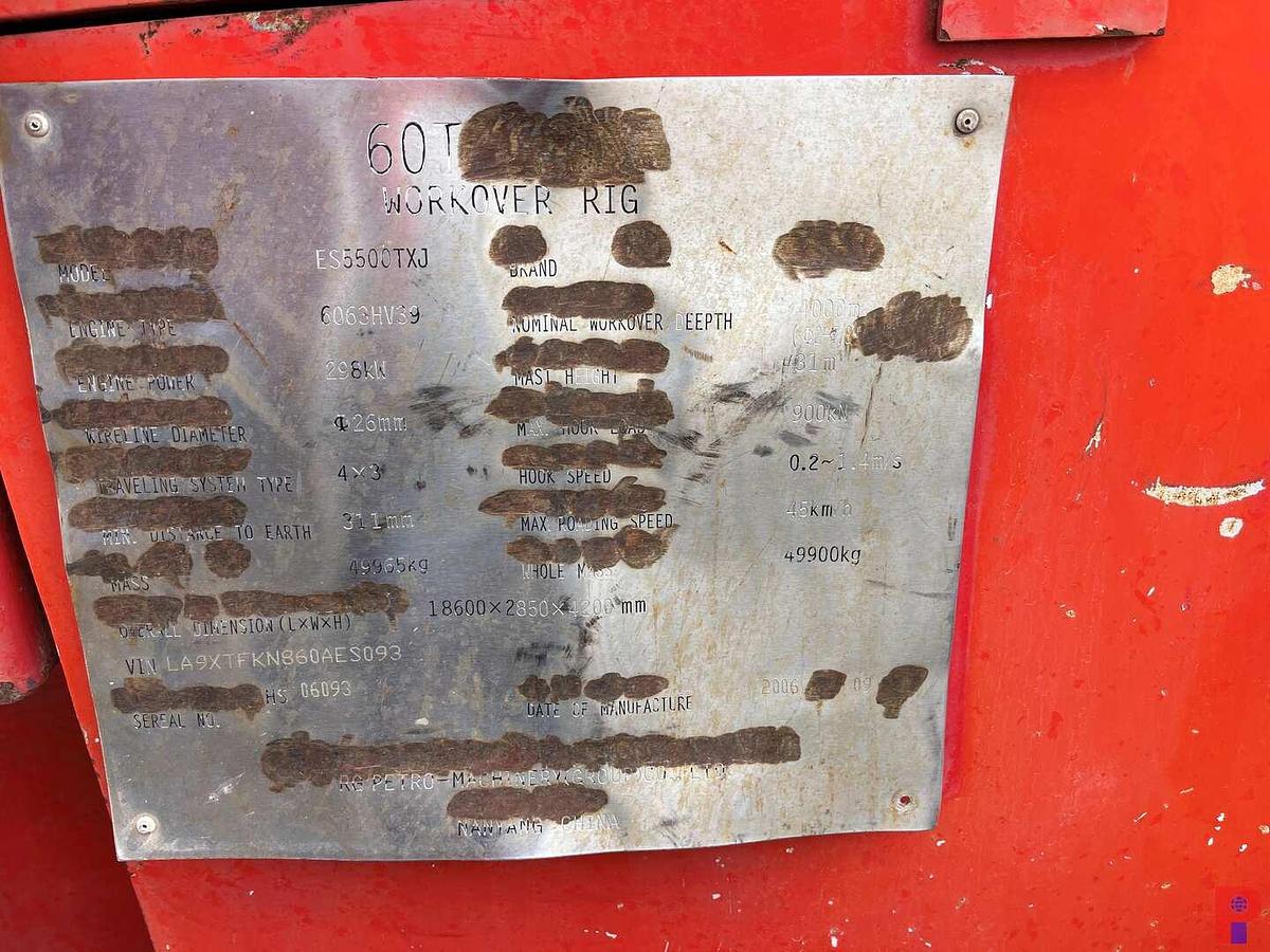 Used 2006 MODEL ES5500TXJ 5 AXLE WELL SERVICE WORKOVER RIG