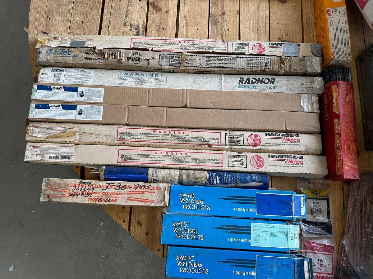 Used PALLET OF ASSORTED WELDING SUPPLIES – (SEE PICS)