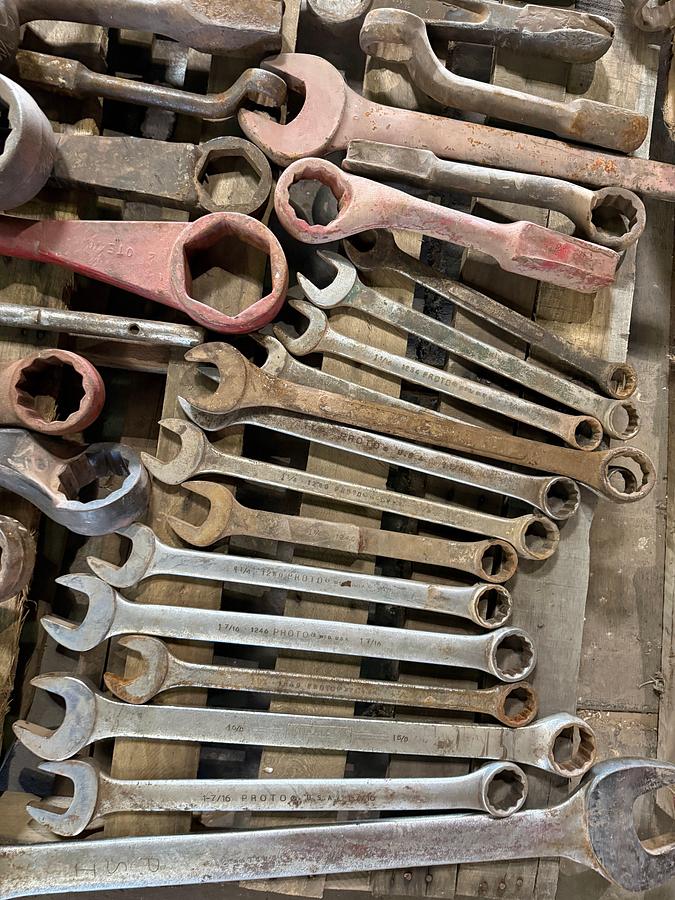 Used Pallet of (46) assorted hammer wrenches & combination wrenches