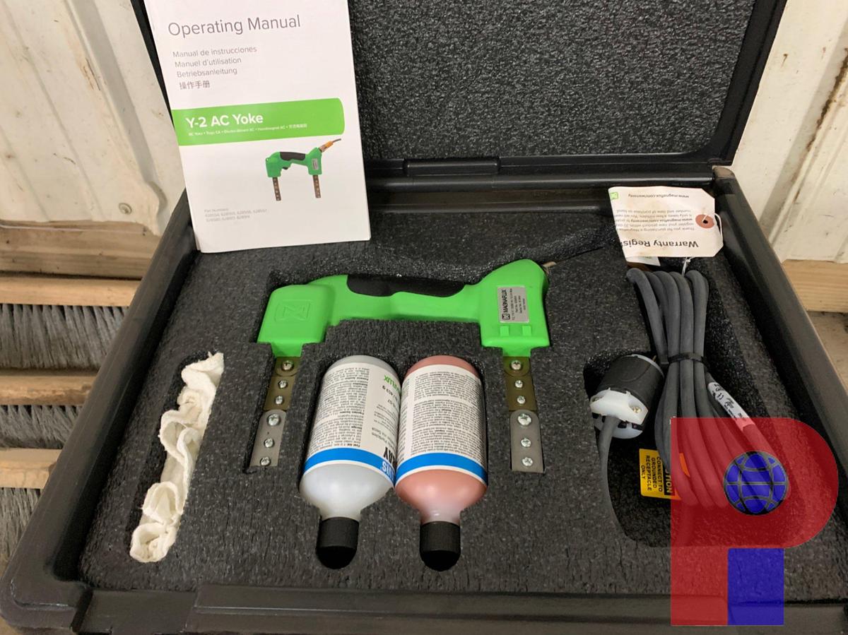 Used (4X$) MAGNAFLUX Y-2 AC YOKE W/ MAGNAVIS MAGNETIC PARTICLE SUSPENSION OIL