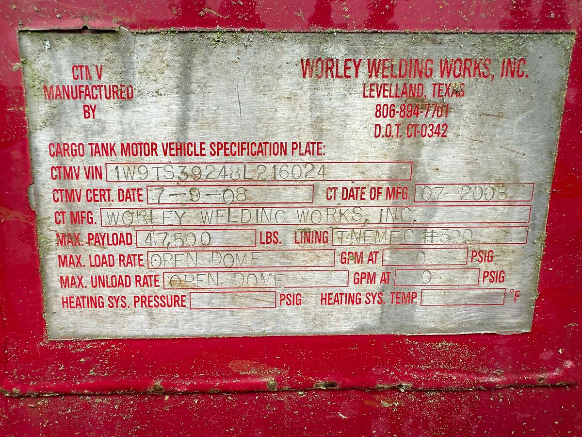 Used 2008 WORLEY WELDING WORKS 5,000 GAL 3-COMP ACID TRANSPORT TRAILER