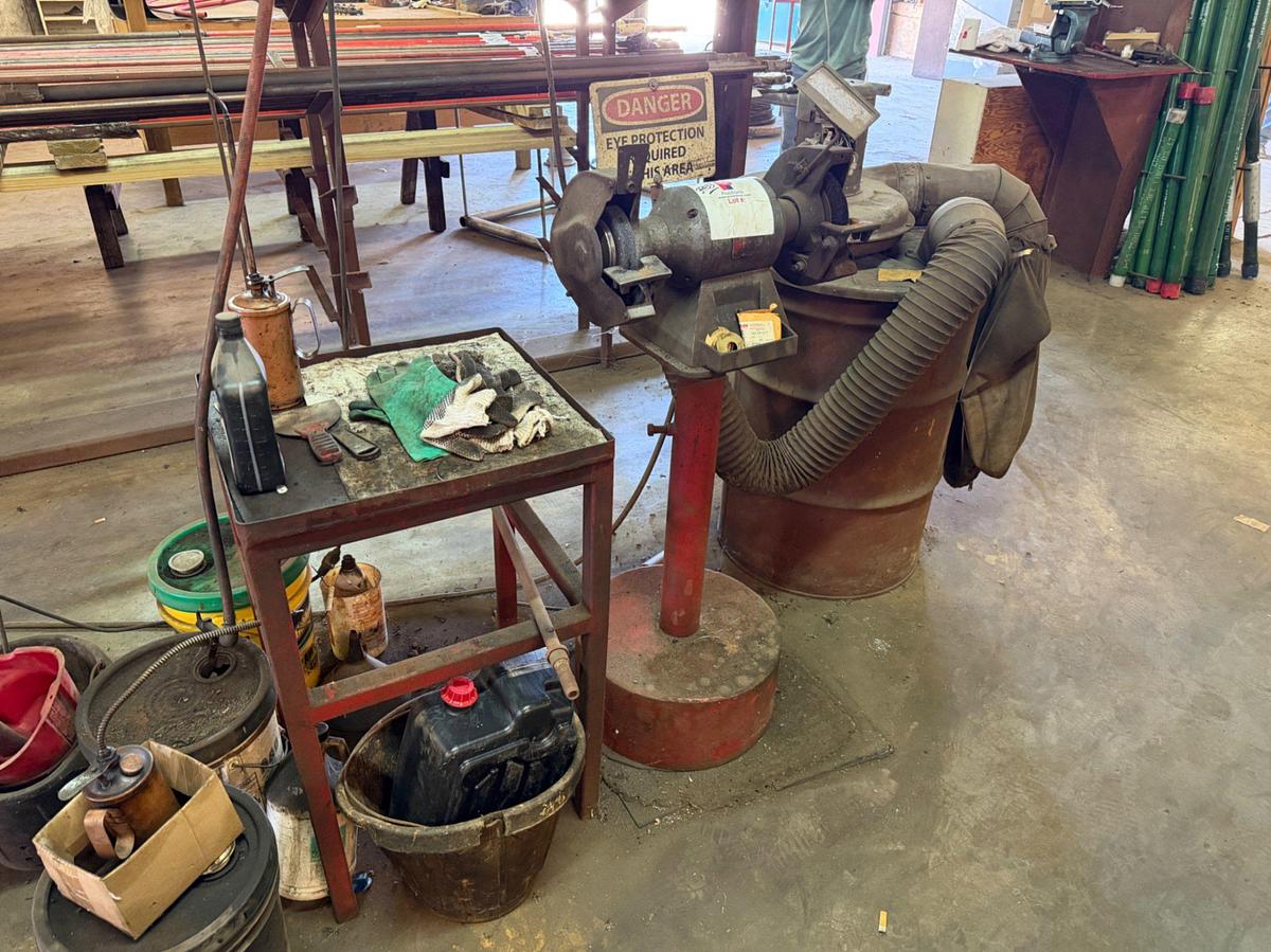 Used Bench grinder w/ vac system & 30 gallon parts washer
