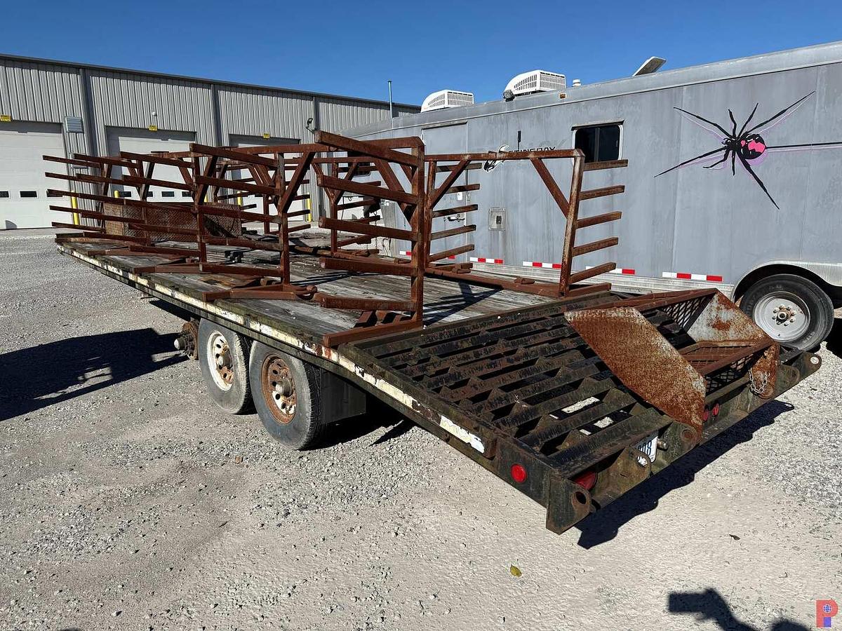 Used 2000 TOP BRAND INC 24’ FLATBED 3-AXLE PINTLE HITCH TRAILER