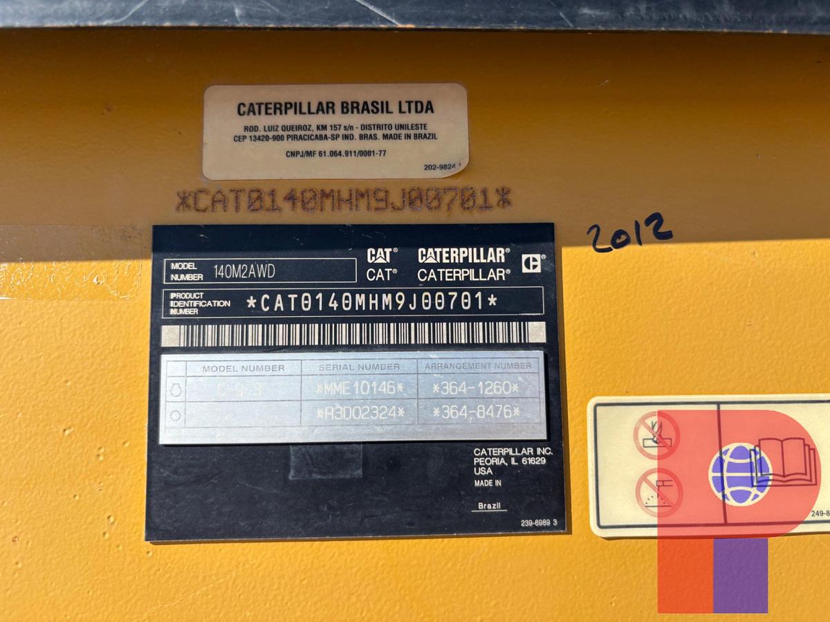 Used 2012 CATERPILLAR 140M2-AWD MOTOR GRADER