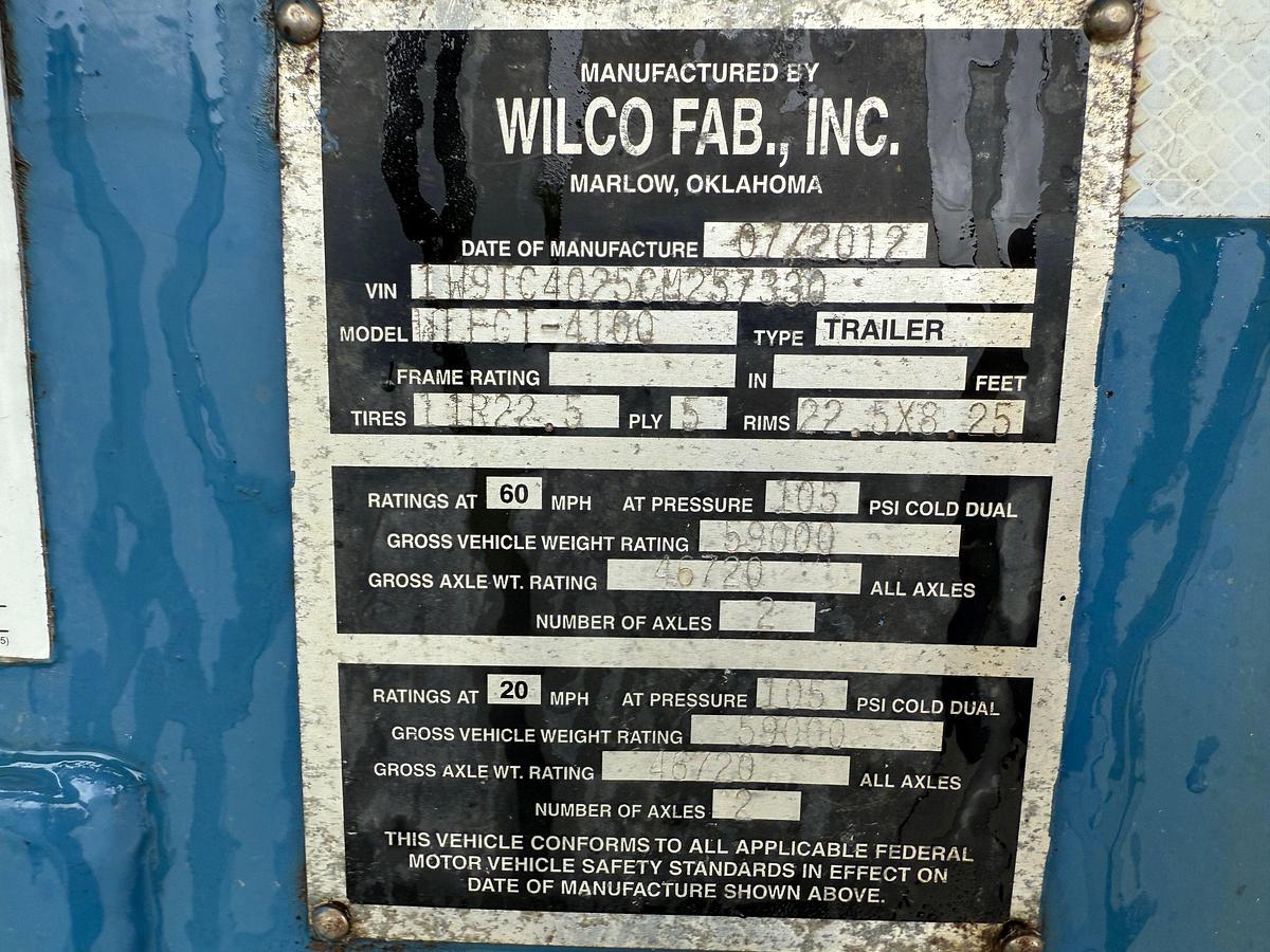 Used 2012 WILCO 4,100 GALLON W/ HYD AGITATORS T/A ACID TRANSPORT TRAILER
