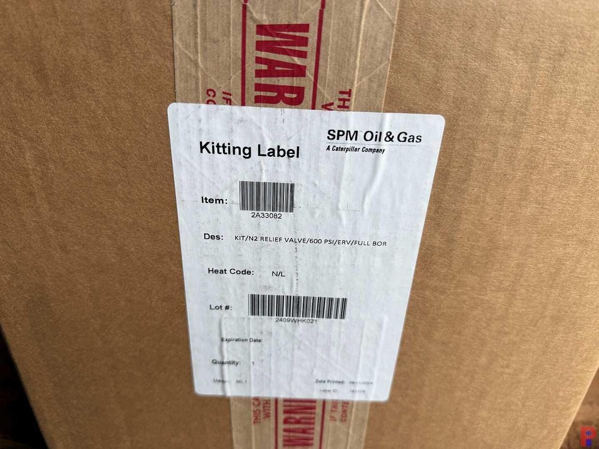 Used C2ROW2- (2) SPM RELIEF VALVE KITS, (4) 7” FLOW & CV KITS, (100) RETAINER SEAL RINGS, (300) 1502 UNION SEAL RINGS, SEE DETAILS