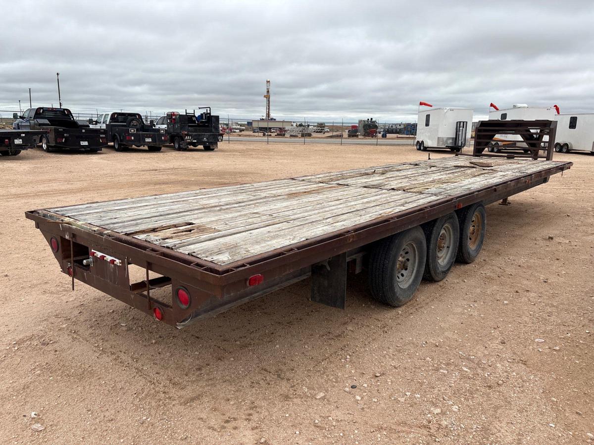 Used SHOPBUILT 30’ x 7.5’ 3-axle gooseneck trailer