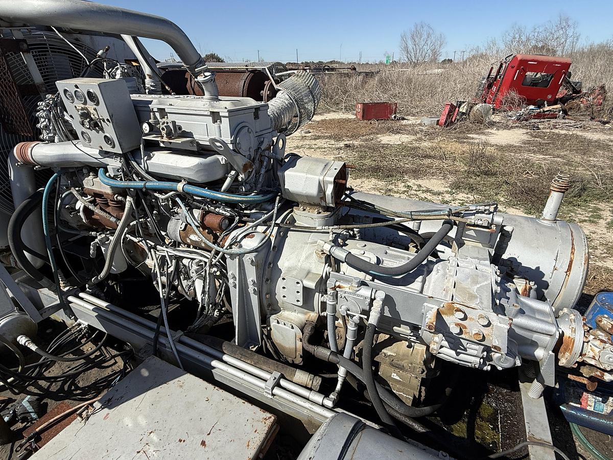 Used JWS-340 10K WP TRIPLEX WELL SERVICE PUMP SKIDDED P/B DETROIT SERIES 60 (INCOMPLETE)