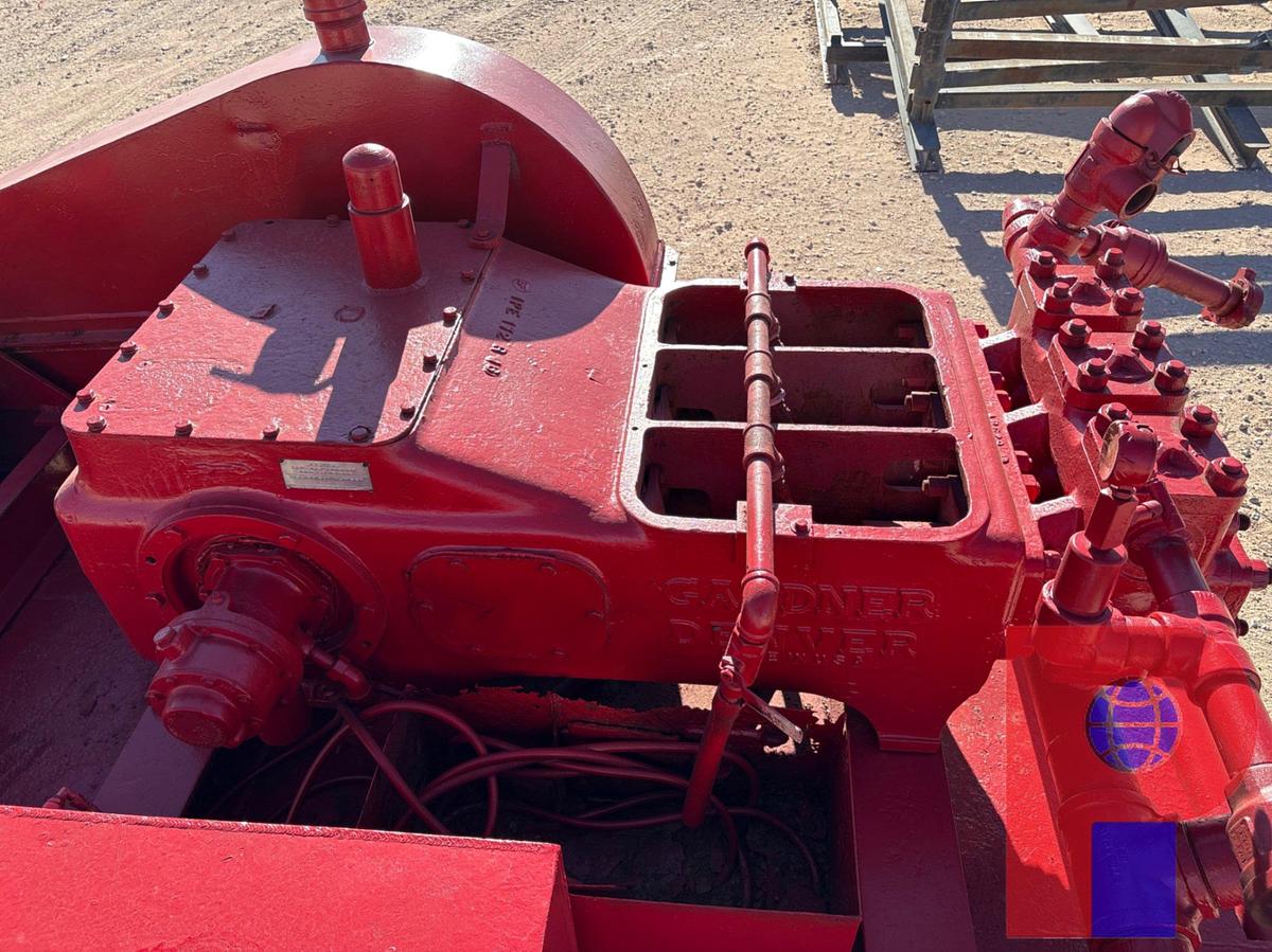 Used GARDNER DENVER 1PE-172 TRIPLEX PUMP, SKIDDED