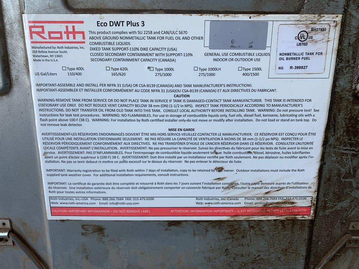 Used (2) ROTH 275 Gal Stainless Totes w/ Samson Pump Air PumpMaster and 50’ Hose Reel