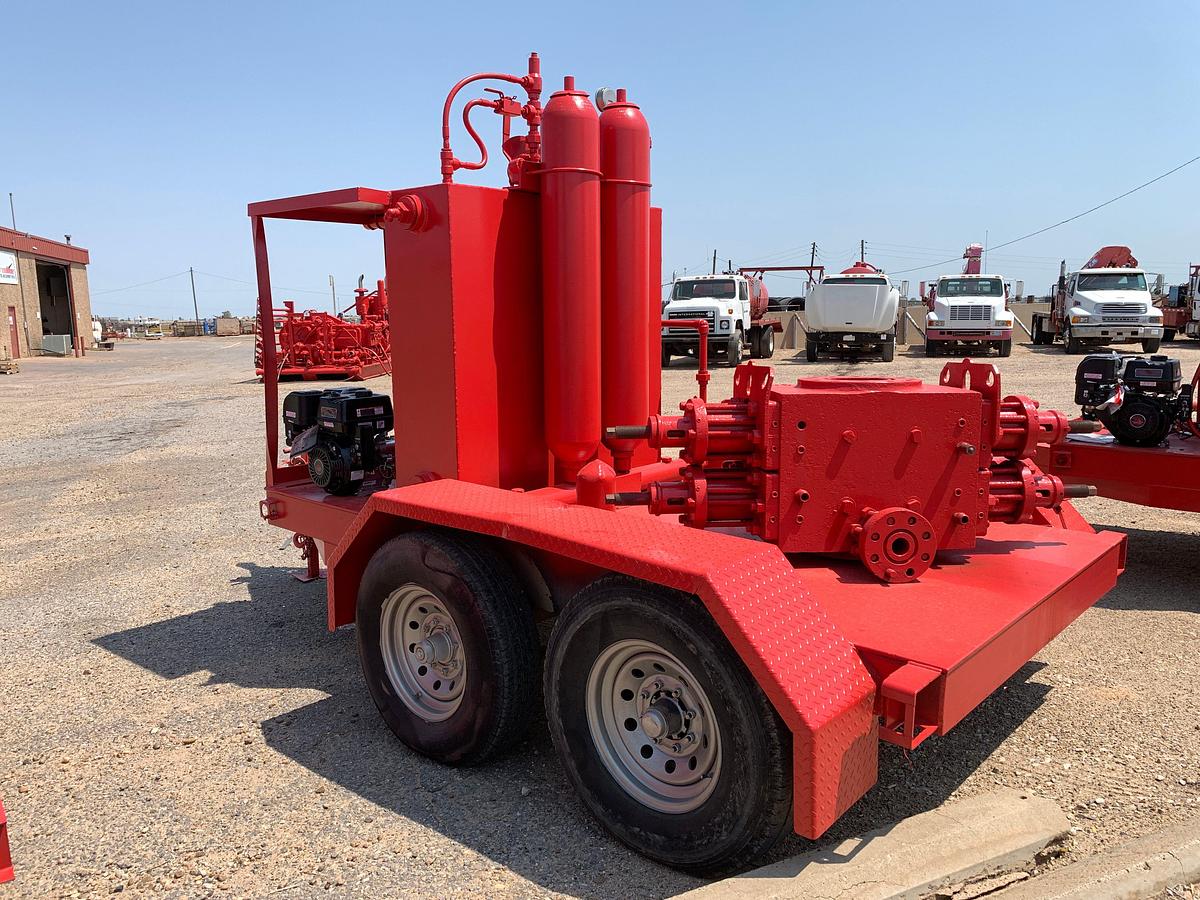 Used 2-station closing unit mtd on SHOPBUILT 10’ x 5’ t/a bumper pull trailer