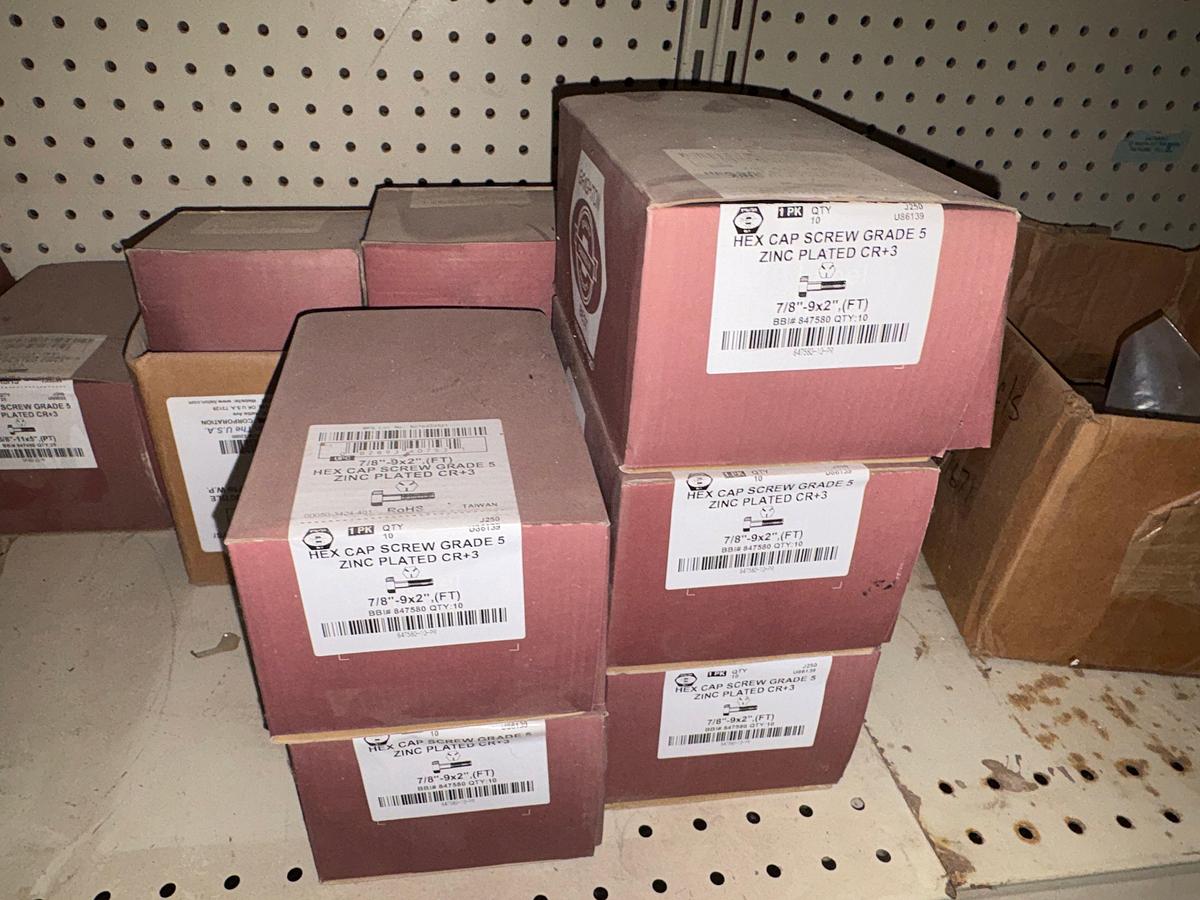 Used Bolt bin w/ (1000+) unused nuts, bolts, & washers