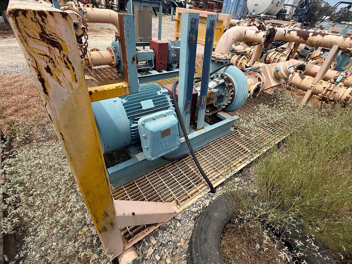 Used MUD HOG 8x6x14 CENTRIFUGAL PUMPS P/B 75-HP ELECTRIC MOTOR, SKIDDED