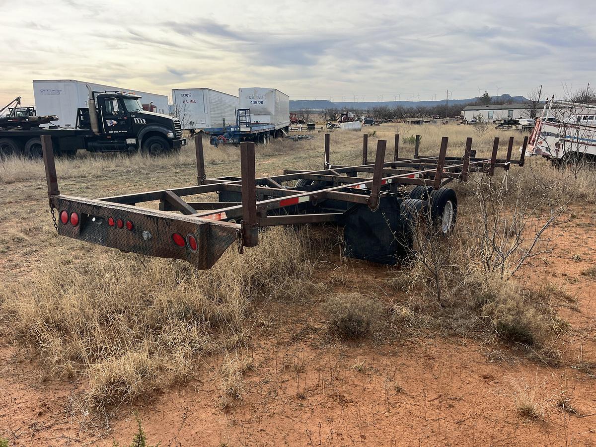 Used 1998 SHOPBUILT 32’ Tandem Dual Wheel Pipe Trailer