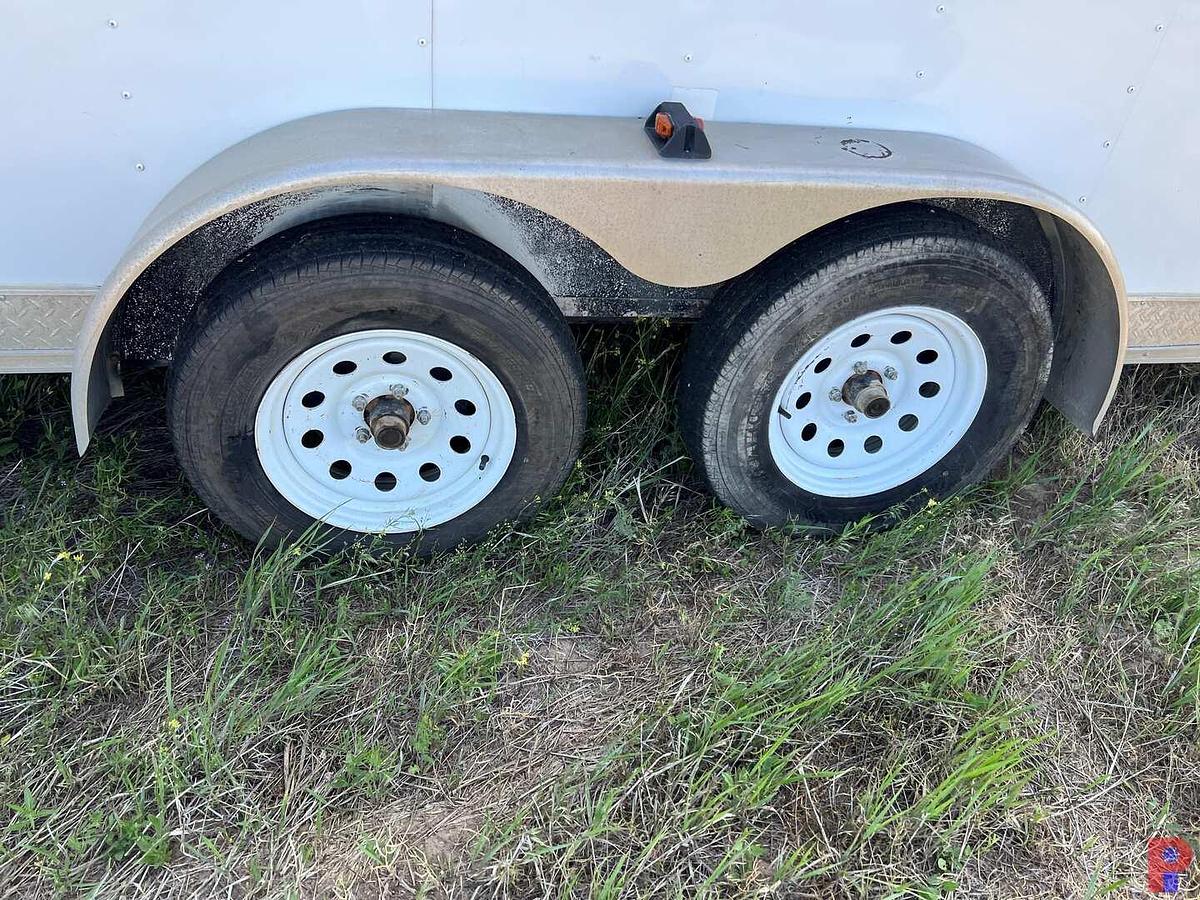 Used 2015 INTERSTATE MFG. 16' T/A ENCLOSED BUMPER PULL CREW TRAILER