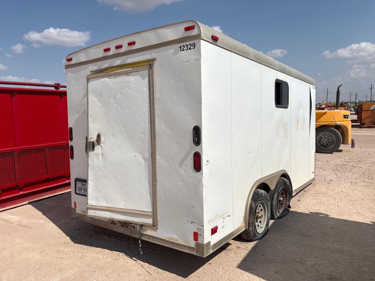 Used 14’ x 7’ T/A BUMPER PULL DOGHOUSE TRAILER W/ CONTENTS