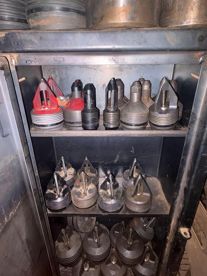 Used (2) 2’ x 16” x 4’ cabinets w/ 40+ assorted back pressure valves