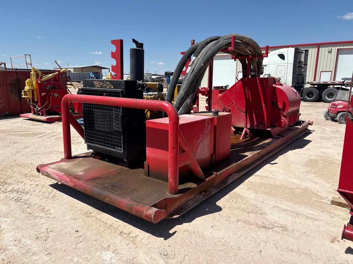 Used Gardner Denver PAH triplex pump, skidded