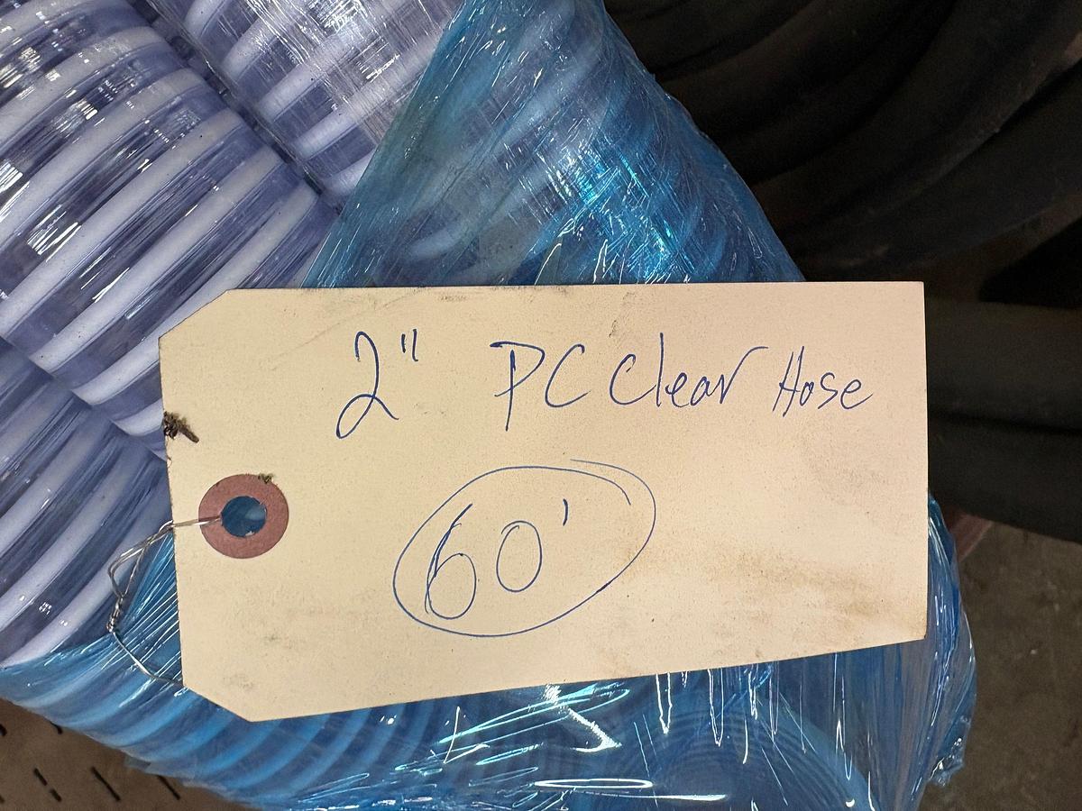 Used 8’ x 4’ x 4’ rack w/ assorted vacuum, hydraulic, & rubber hoses