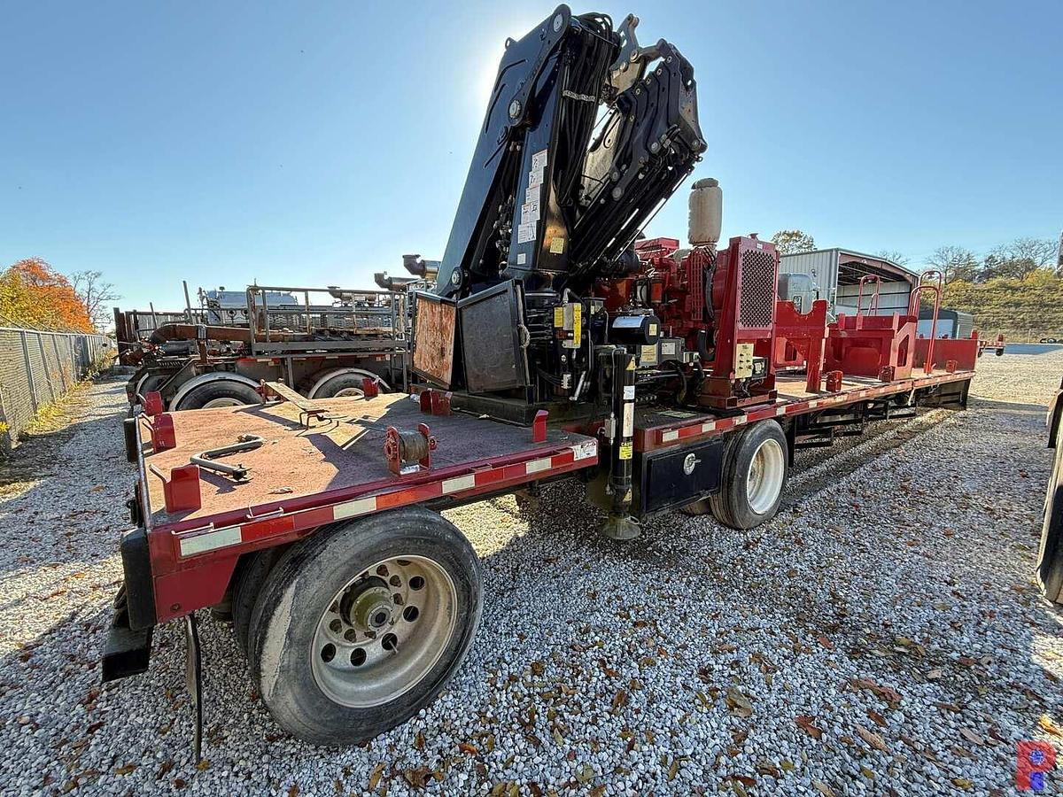 Used 2015 48’ X 102” TRANSCRAFT CRANE WORKS 12.5 TON FASSI CRANE FRAC IRON TRAILER
