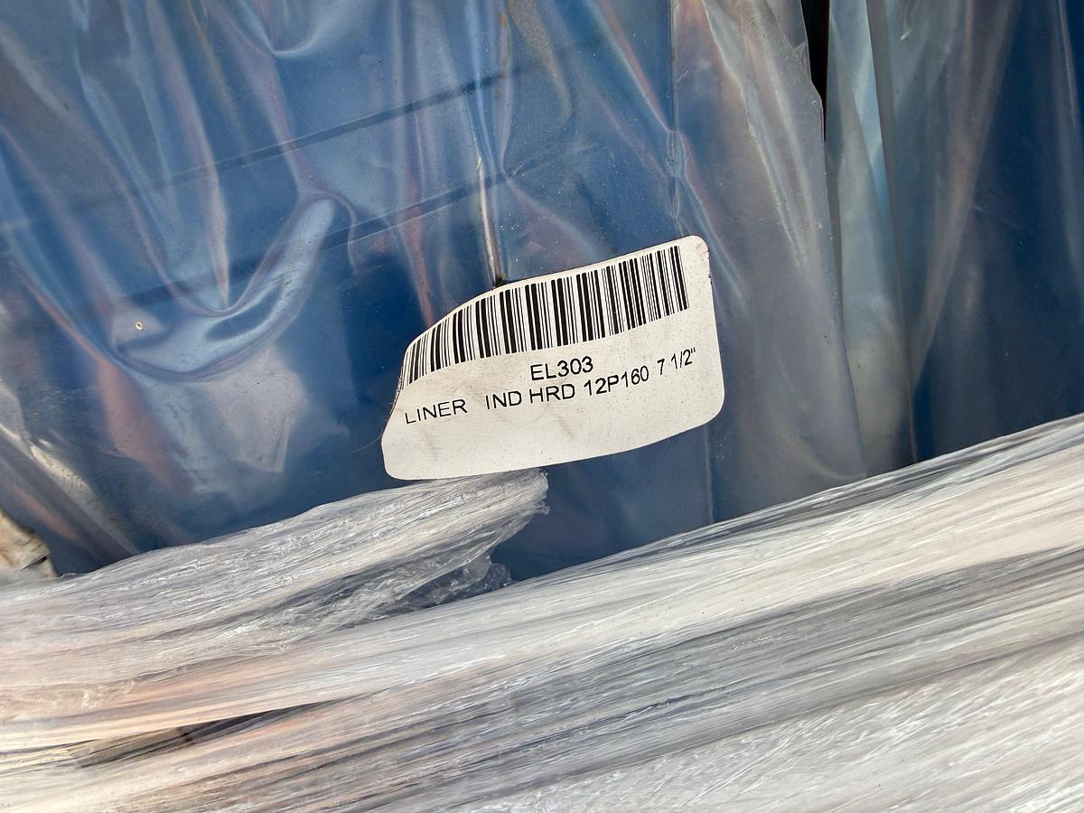 Used PALLET W/ (9) UNUSED 7-1/2” 12P160 INT HRD PUMP LINERS