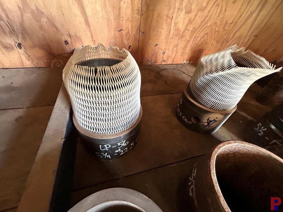 Used 2-SHELVES W/ (60 +) 1-1/2” - 8” STEEL THREAD PROTECTORS