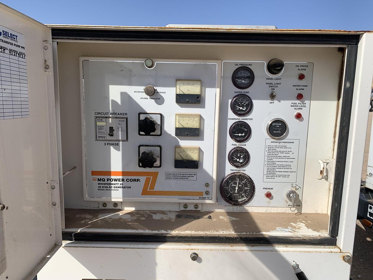Used 2005 MQ POWER WHISPERWATT DCA-25SSIU2 S/A BUMPER PULL 20KW GENRATOR