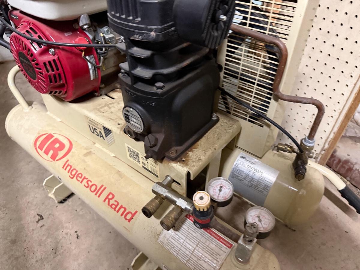 Used (Unused) Ingersoll Rand 5.5 HP 8 Gallon Twin Tank Gas Powered Wheelbarrow Air Compressor (Model SS3J5.5GH-WB)