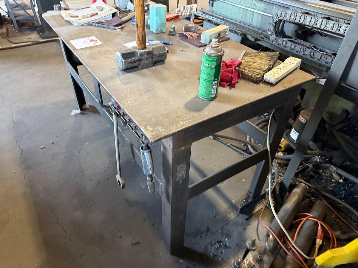 Used 5’x2.6’x2.6’ HEAVY DUTY METAL WORK TABLE