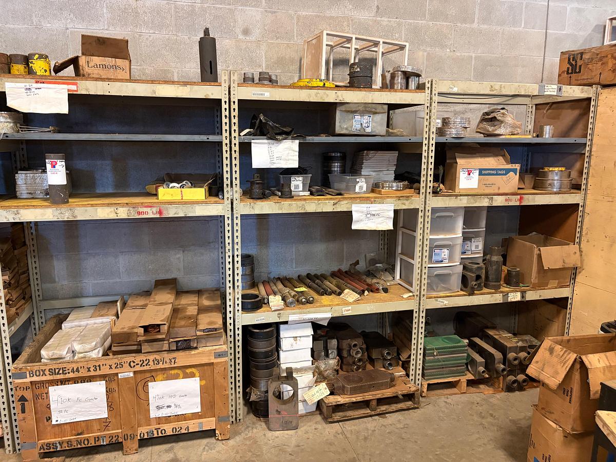 Used (3) sets of shelves W/ 4” & 5” gate valve parts
